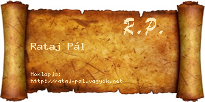 Rataj Pál névjegykártya